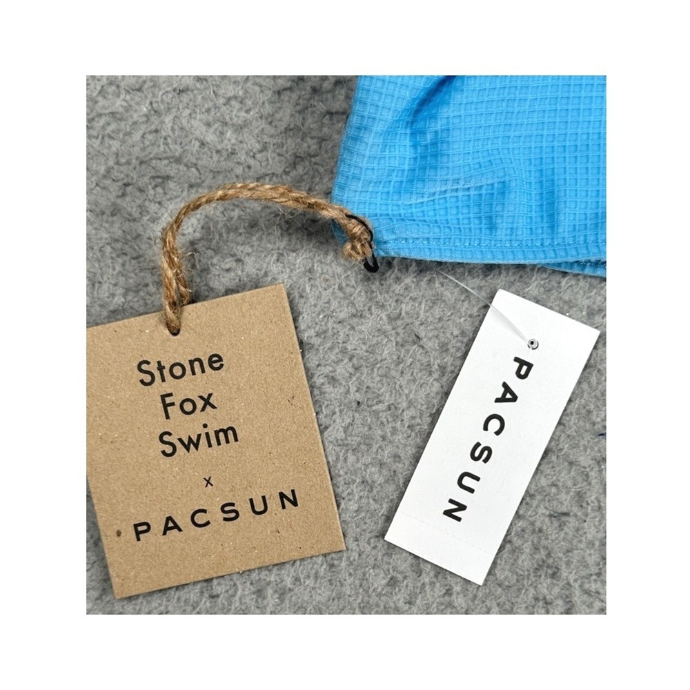 Stone Fox Swim x PacSun Bikini Top Women S Blue Ribbed Bralette Scoop Neck NWT - Picture 8 of 14